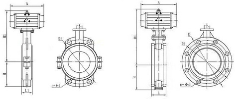 气动衬氟蝶阀结构图